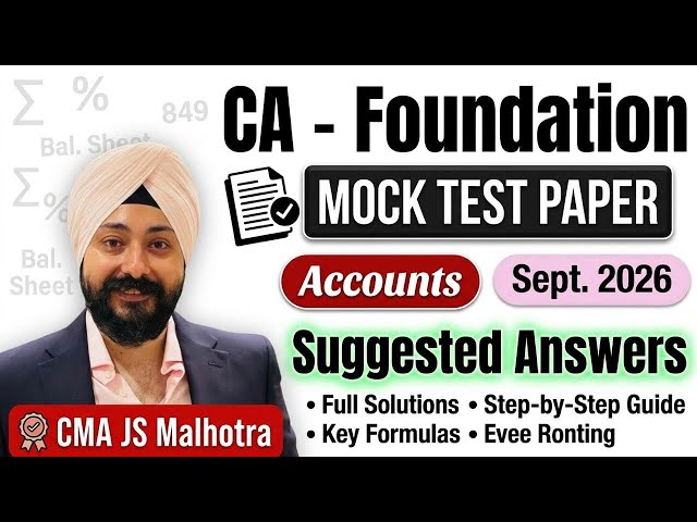 CA Foundation September 2026 | Mock Test Paper Part 1| Suggested Answers