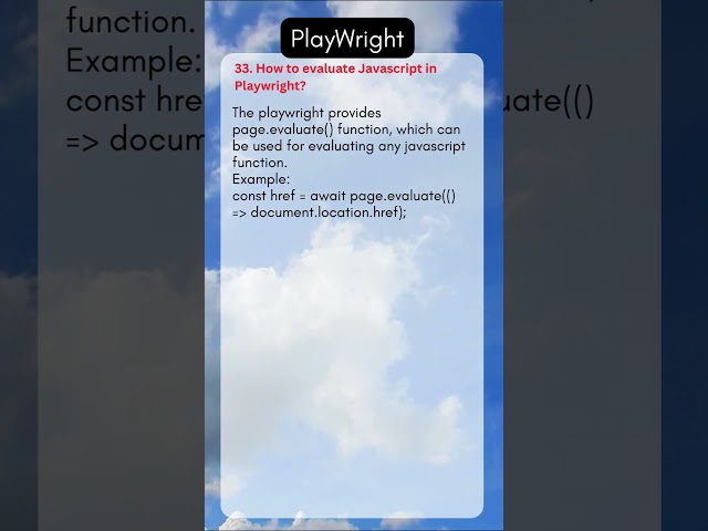 33  How to evaluate Javascript in Playwright