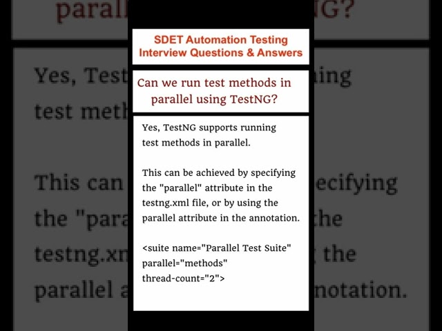 SELENIUM : TestNG : How to run test methods parallel in TestNG?