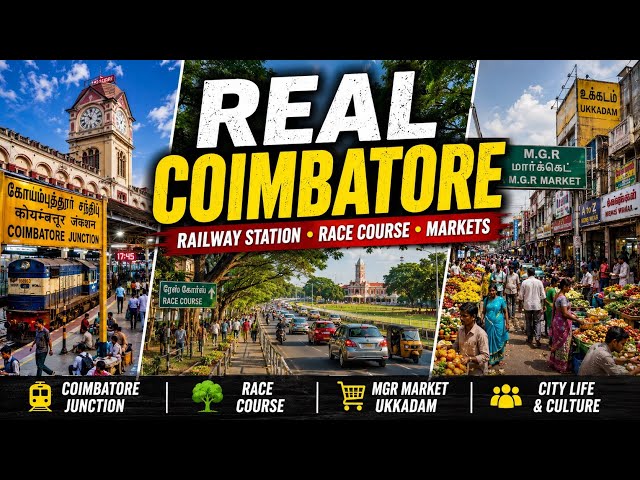 Raw Footage of Coimbatore City | Streets, Markets & Landmarks in 4K