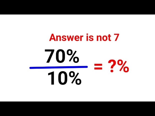 60%÷6% = ?% The answer is not 10. Only for smart ones! American Math Olympiad #percentages