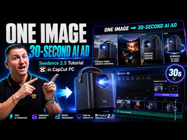 CapCut Seedance 2.5 1080p Tutorial: Turn ONE Image Into a 30-Second AI Product Ad in CapCut PC