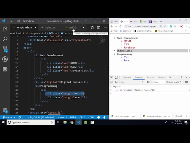 javascript.info The Modern JavaScript Tutorial Pt 2: 1.4 getElement*(), querySelector*()