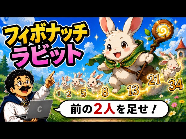 フィボナッチ数を求めよう！【 C言語, 変数, ループ, 再帰, 標準出力 】