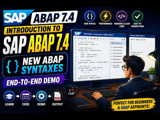 Introduction to SAP ABAP 7.4 Syntaxes | New Syntax | End-to-End Demo