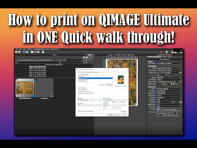 How to print on QIMAGE Ultimate in ONE Quick walk through!