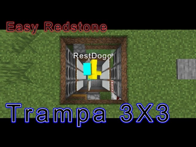 Trampa 3x3 facil de redstone: Tutorial y explicación