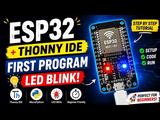 ESP32 MicroPython Setup | First Program in Thonny IDE | LED Blink Tutorial