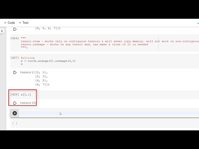 Tensor Slicing and Reshape