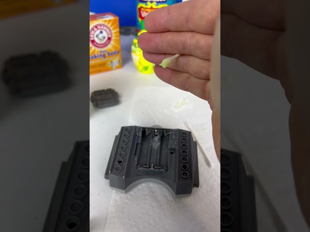 The best way to clean battery corrosion in small devices and toys #shorts #lego #helpful #lifetips