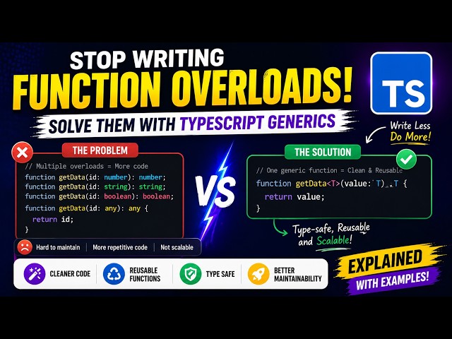 #11 Stop Writing Function Overloads! Solve Them with TypeScript Generics #typescript #javascript