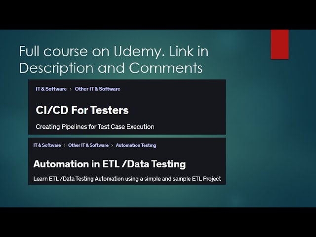 ETL Testing Automation | CI/CD For Testers | Pipeline for Testing | Course Link in Description 