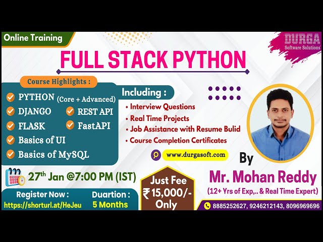 FULL STACK PYTHON Online Training @ DURGASOFT