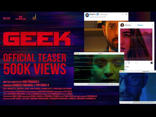 GEEK - Official Teaser | Praveen Tej | Chaithra J Achar | Kiran Srinivas | Viranika | Hari Prakash D