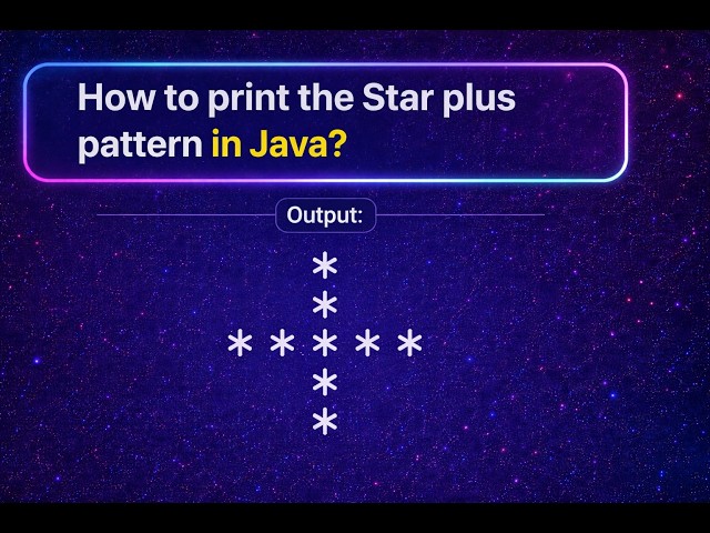 Plus Pattern in Java ⭐ Easy Logic 🔥 #java #coding