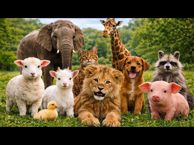 30 Cute Animal Sounds for Kids🐈🐕🐒| Real Animal Sounds for Toddlers| Learn wild & Farm Animals | 4K