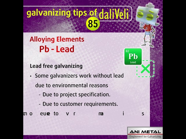 Galvanizing Tips of daliVeli 85