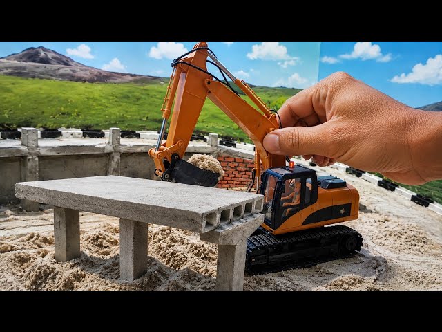 DIY science project: building a mini overpass for an RC truck and excavator.