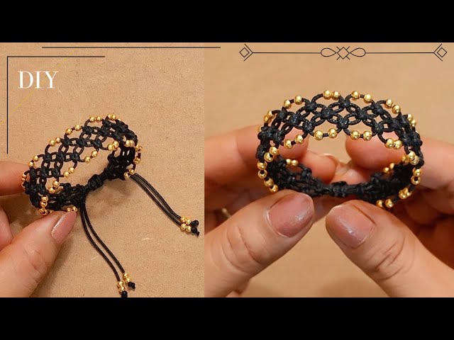 All Time FAVORITE 😍 Black & Golden Combination ✨️ Bracelet | Tutorial |Knotwithpriyanshi554 