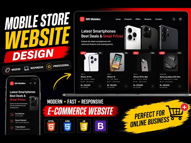 Mobile Store Website Design | Modern E-Commerce Website Project
