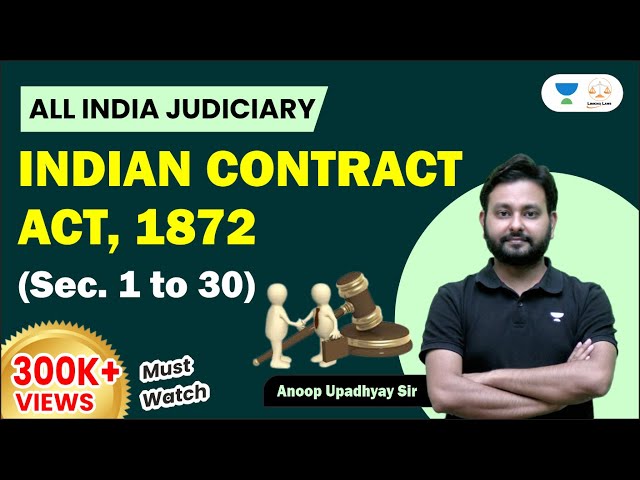 Indian Contract Act | Section 1-30 In A Single Shot | भारतीय संविदा अधिनियम | Anoop Upadhyay