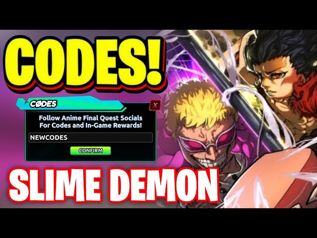 *SLIME DEMON* ANIME FINAL QUEST CODES! ALL NEW WORKING CODES FOR ANIME FINAL QUEST IN 2026