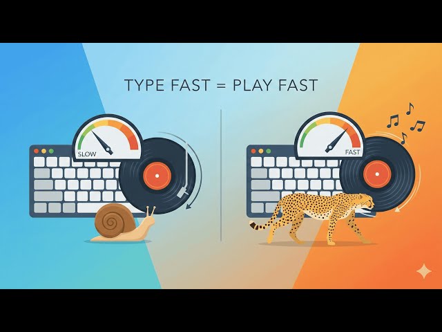 The Faster you Type - The Faster the Song Plays