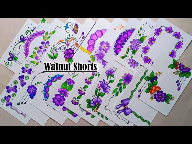 20 BEAUTIFUL BORDER DESIGNS/PROJECT WORK DESIGNS/A4 SHEET/FILE/FRONT PAGE DESIGN FOR SCHOOL PROJECTS