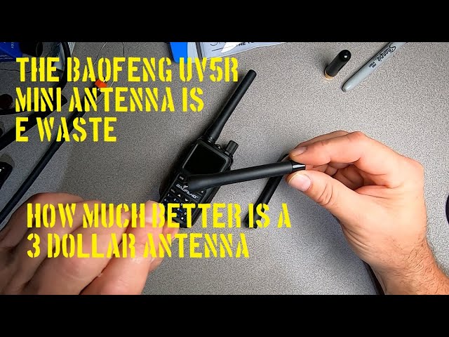 The Baofeng UV-5R mini factory antenna is junk. How much better is a 3 dollar  ebay antenna at VHF ?