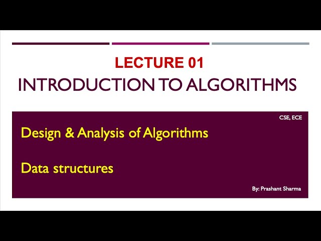 Introduction to Algorithms - Basics, Formal Definition and Characteristics of Algorithm (Lecture-01)