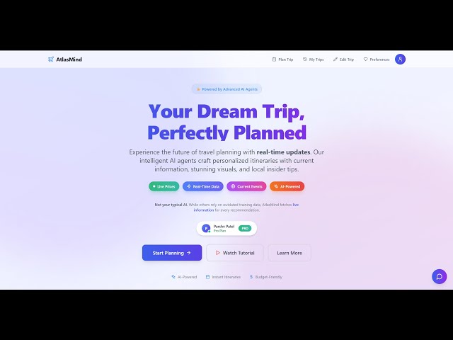 AtlasMind AI Trip Planner App