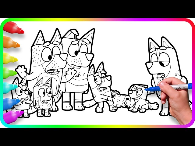 BLUEY Coloring Pages - Favorite Toy Polly Puppy. Do you know How to color Bluey and Family?