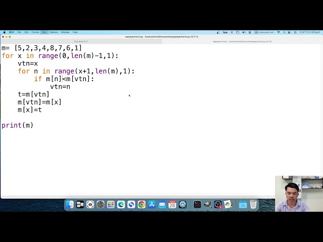 LIVE 0009: PYTHON | SELECTION SORTING ALGORITHM