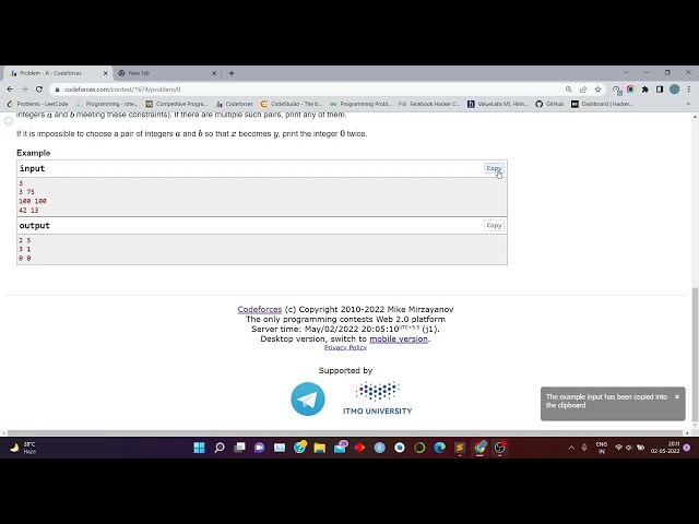 Codeforces Round #786 (Div. 3) Solutions