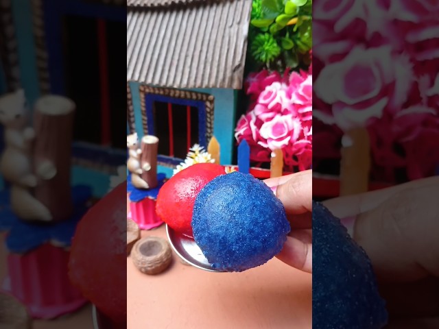 Red ❤️ & Purple 💜 Puri Making | Mini Kitchen | Vaadi Vaadi Naatttu Katta 🎶 #shorts