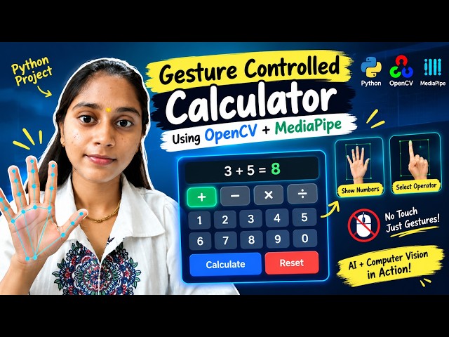 Built a Gesture-Controlled Calculator Using Python & AI 🤯 | OpenCV + MediaPipe