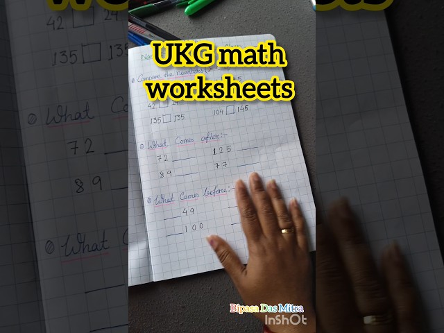 UKG Math Worksheets|| Number worksheet| Math | CBSE math    #ukg