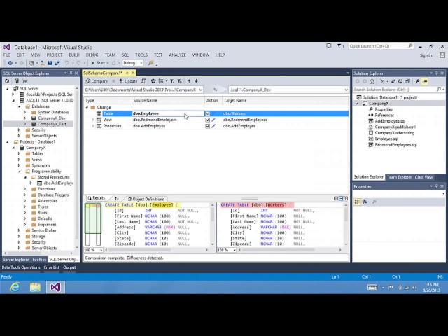 Introducing Schema Compare for SQL Server Database Projects