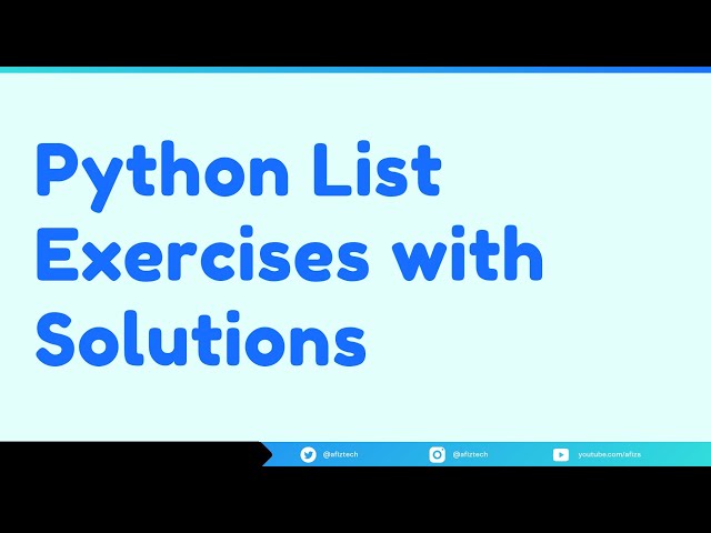 Python List Exercises Problems with Solution for Beginners