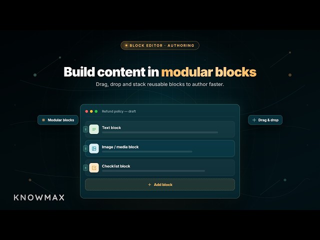Block Editor for Modular Content | Knowmax Knowledge Authoring