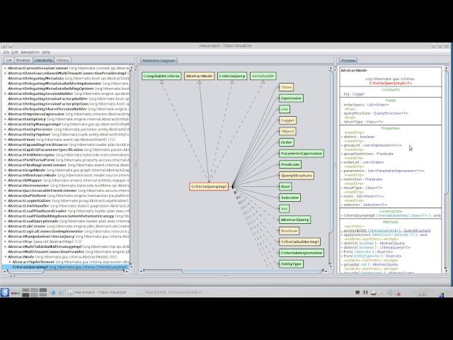 Reverse engineering of Hibernate project with Class Visualizer