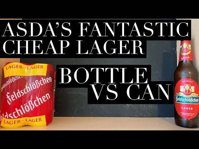 Cerveza lager Feldschlösschen de ASDA: Botella vs. Lata, Reseña de cerveza lager Feldschlösschen,...