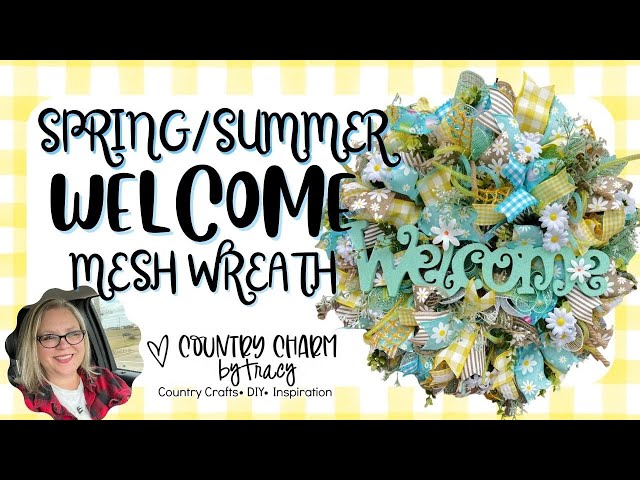 🌿🌼 Spring/Summer WELCOME Deco Mesh Wreath