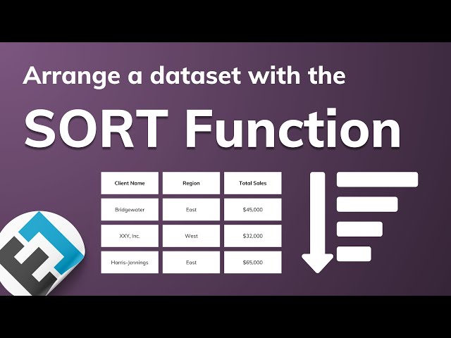 Rearranging a dataset with the SORT function | Everyday Office