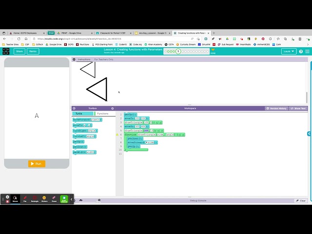 Code.org Turtle Programming 4.5 Tutorial