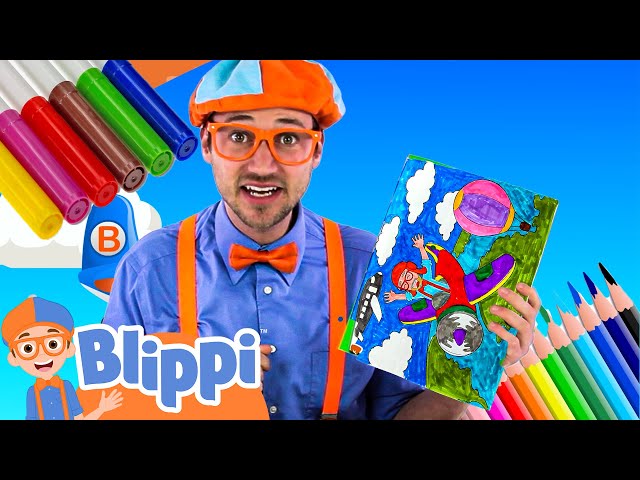 Learn Colors With a Coloring Book! | Blippi's Vehicle Learning Course