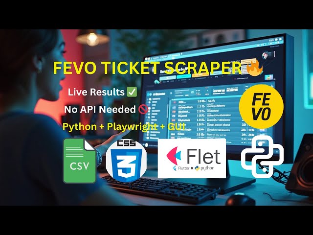 Build a Ticket Scraper with Python, Playwright & Flet GUI | Real-Time Filtering + CSV Export! 🎟️📅