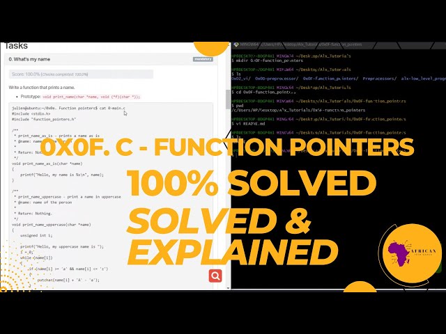 0x0F. C - Function pointers Tasks 100% solved & explained #alxsoftwareengineering #alx #alxafrica