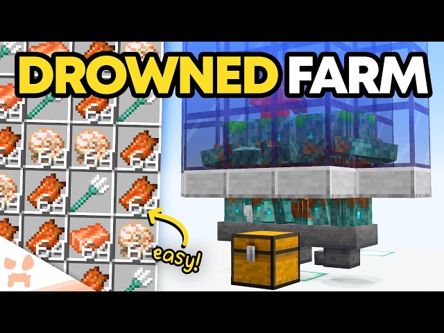 BEST MINECRAFT 26.2+ DROWNED TRIDENT FARM! | Easy New Efficient Design