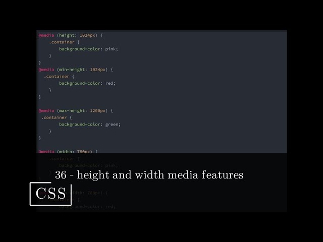 CSS 36 💻 height and width media features